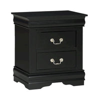 Chambre à coucher Lillie 6 pièces en bois noir avec lit traîneau