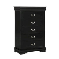 Chambre à coucher Lillie 6 pièces en bois noir avec lit traîneau