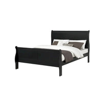 Chambre à coucher Lillie 6 pièces en bois noir avec lit traîneau