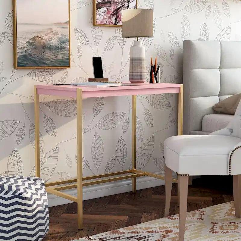 Bureau informatique moderne 30 pouces en acier Belzie avec ports USB par Furniture of America