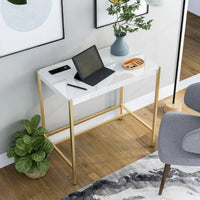 Bureau informatique moderne 30 pouces en acier Belzie avec ports USB par Furniture of America