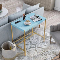 Bureau informatique moderne 30 pouces en acier Belzie avec ports USB par Furniture of America