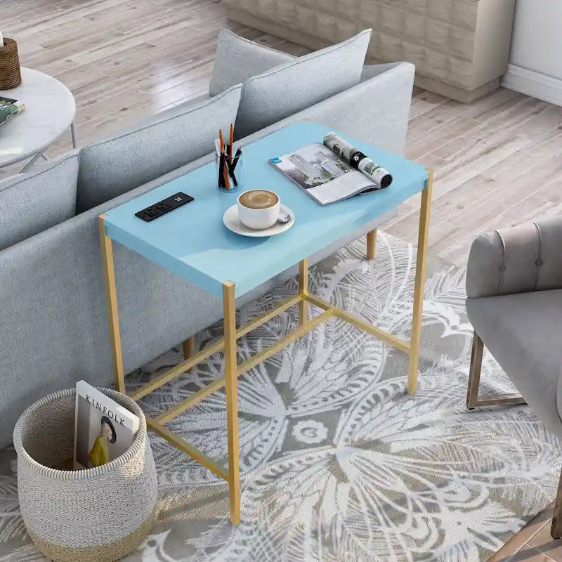 Bureau informatique moderne 30 pouces en acier Belzie avec ports USB par Furniture of America