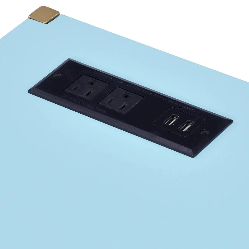 Bureau informatique moderne 30 pouces en acier Belzie avec ports USB par Furniture of America