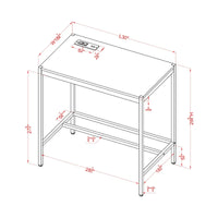 Bureau informatique moderne 30 pouces en acier Belzie avec ports USB par Furniture of America