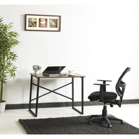Bureau informatique rectangulaire 35 pouces bureau d'écriture moderne avec structure métallique poste de travail d'étude pour salon, chambre, bureau