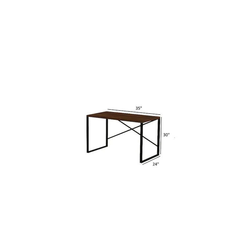 Bureau informatique rectangulaire 35 pouces bureau d'écriture moderne avec structure métallique poste de travail d'étude pour salon, chambre, bureau