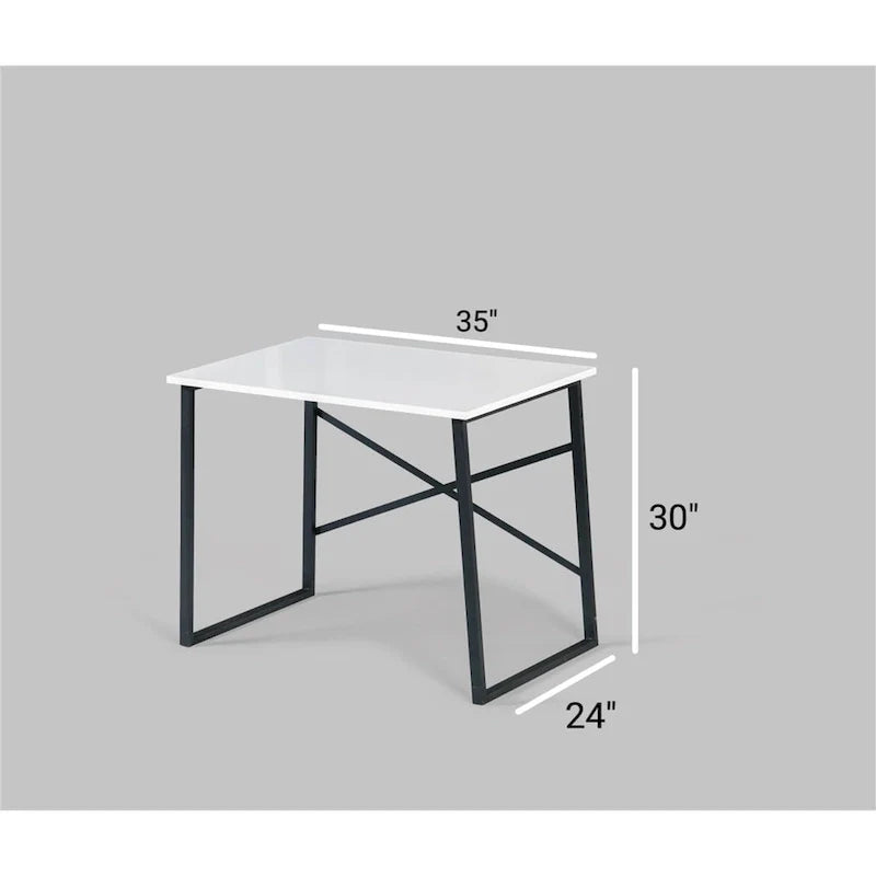 Bureau informatique rectangulaire 35 pouces bureau d'écriture moderne avec structure métallique poste de travail d'étude pour salon, chambre, bureau