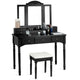 Ensemble coiffeuse à miroir triptyque avec tabouret
