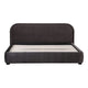 Lit plate-forme moderne incurvé Aurelle Home Collete en tissu couleur avoine