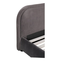 Lit plate-forme moderne incurvé Aurelle Home Collete en tissu couleur avoine
