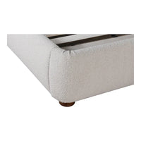 Lit plate-forme moderne incurvé Aurelle Home Collete en tissu couleur avoine