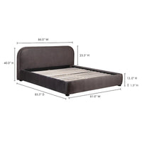 Lit plate-forme moderne incurvé Aurelle Home Collete en tissu couleur avoine