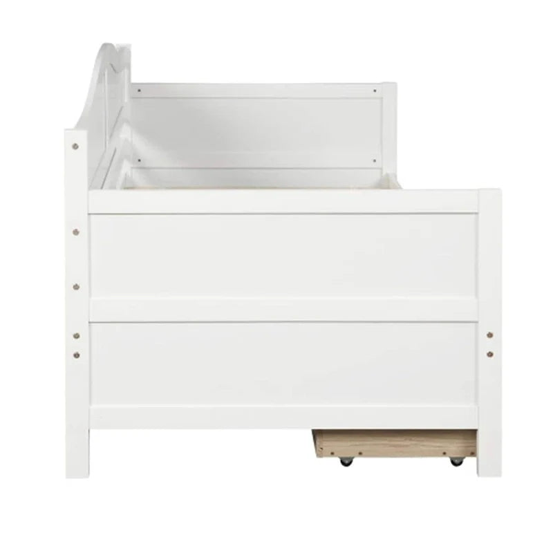 Lit de repos double en bois avec 2 tiroirs / lit gigogne, canapé-lit pour chambre à coucher salon, aucun sommier tapissier requis