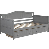 Lit de repos double en bois avec 2 tiroirs / lit gigogne, canapé-lit pour chambre à coucher salon, aucun sommier tapissier requis