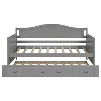 Lit de repos double en bois avec 2 tiroirs / lit gigogne, canapé-lit pour chambre à coucher salon, aucun sommier tapissier requis