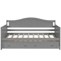 Lit de repos double en bois avec 2 tiroirs / lit gigogne, canapé-lit pour chambre à coucher salon, aucun sommier tapissier requis