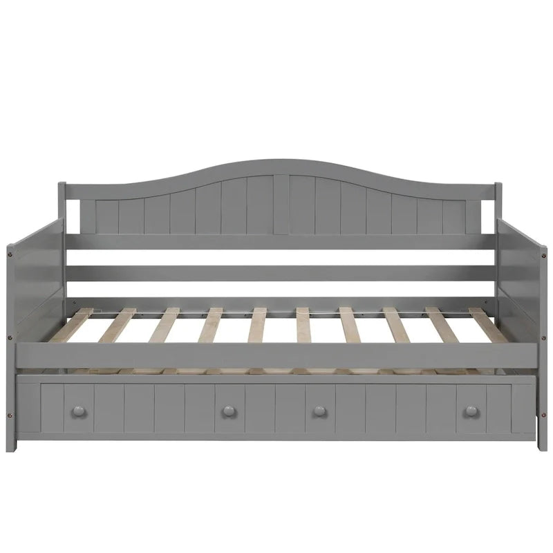 Lit de repos double en bois avec 2 tiroirs / lit gigogne, canapé-lit pour chambre à coucher salon, aucun sommier tapissier requis