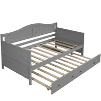 Lit de repos double en bois avec 2 tiroirs / lit gigogne, canapé-lit pour chambre à coucher salon, aucun sommier tapissier requis