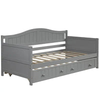 Lit de repos double en bois avec 2 tiroirs / lit gigogne, canapé-lit pour chambre à coucher salon, aucun sommier tapissier requis