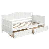 Lit de repos double en bois avec 2 tiroirs / lit gigogne, canapé-lit pour chambre à coucher salon, aucun sommier tapissier requis
