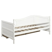 Lit de repos double en bois avec 2 tiroirs / lit gigogne, canapé-lit pour chambre à coucher salon, aucun sommier tapissier requis