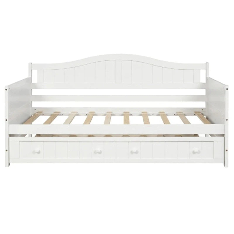 Lit de repos double en bois avec 2 tiroirs / lit gigogne, canapé-lit pour chambre à coucher salon, aucun sommier tapissier requis