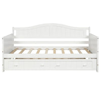 Lit de repos double en bois avec 2 tiroirs / lit gigogne, canapé-lit pour chambre à coucher salon, aucun sommier tapissier requis