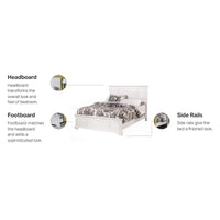 Lit queen en bois blanc cassé Naples Homestyles