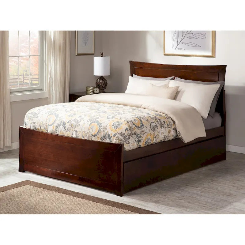 Lit plateforme AFI Metro avec pied de lit et lit gigogne assortis