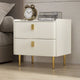 Table de chevet de chambre à coucher moderne de luxe en similicuir à 2 tiroirs