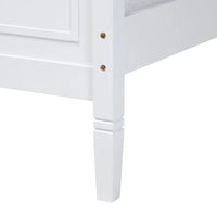 Lit plateforme en bois à finition blanche classique et traditionnelle Mariana