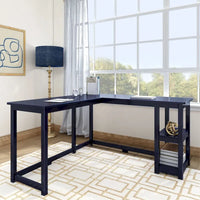 Bureau d'angle Plank and Beam avec étagères