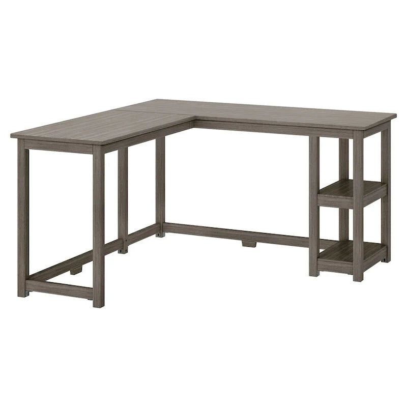 Bureau d'angle Plank and Beam avec étagères
