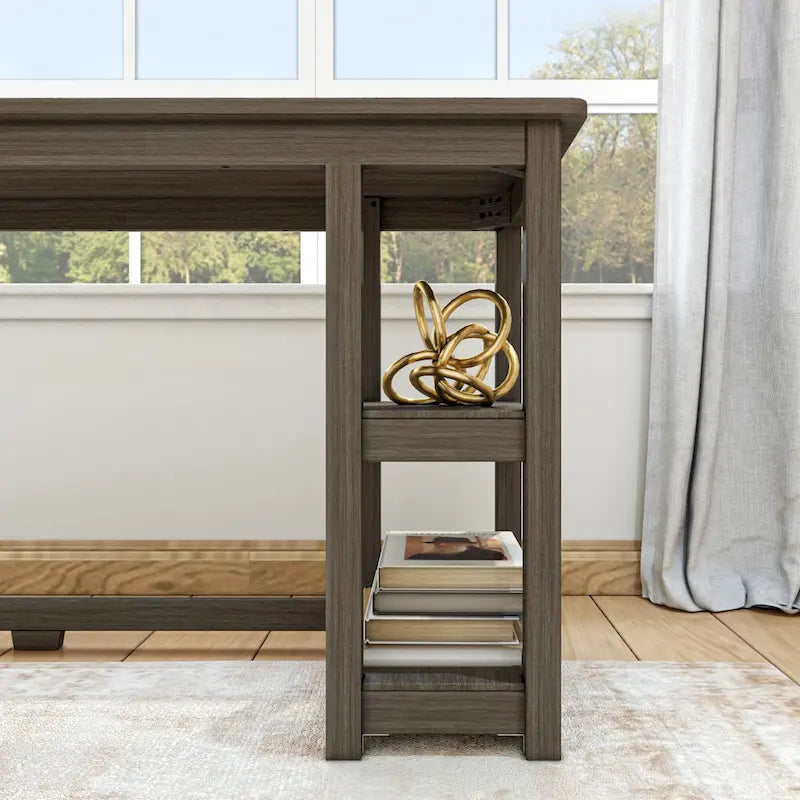 Bureau d'angle Plank and Beam avec étagères