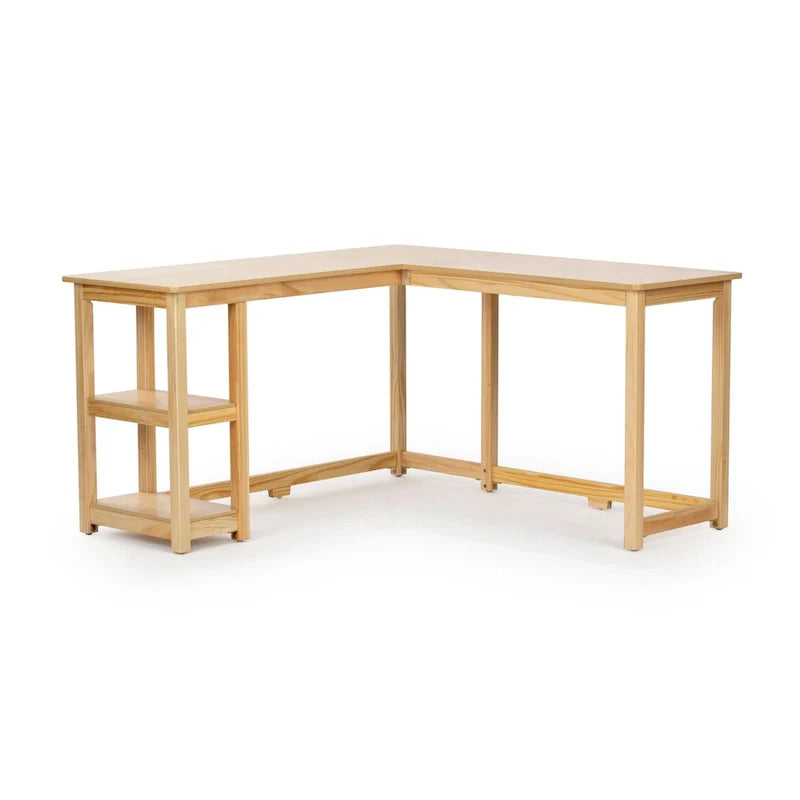Bureau d'angle Plank and Beam avec étagères