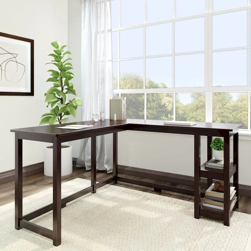 Bureau d'angle Plank and Beam avec étagères