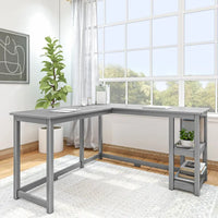 Bureau d'angle Plank and Beam avec étagères