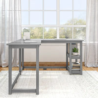 Bureau d'angle Plank and Beam avec étagères