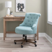 Chaise de bureau Bond capitonnée mouchetée bleue