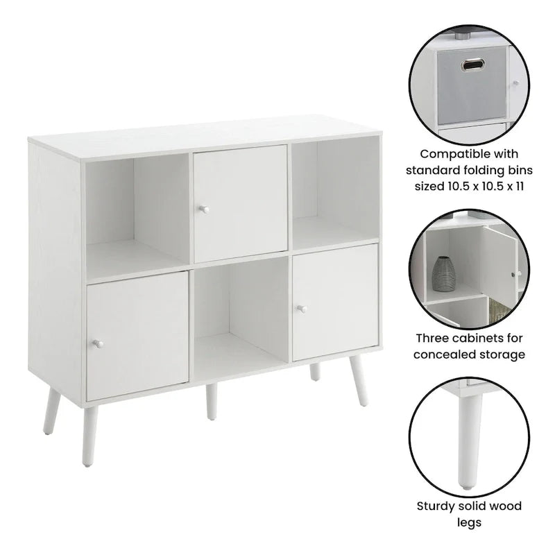 Meuble console desserte Xtra Storage Cube Organizer avec 3 casiers et 3 placards