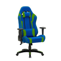 Chaise de gaming ergonomique à dossier haut Porch & Den Banton en cuir reconstitué, tissu et maille