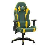 Chaise de gaming ergonomique à dossier haut Porch & Den Banton en cuir reconstitué, tissu et maille