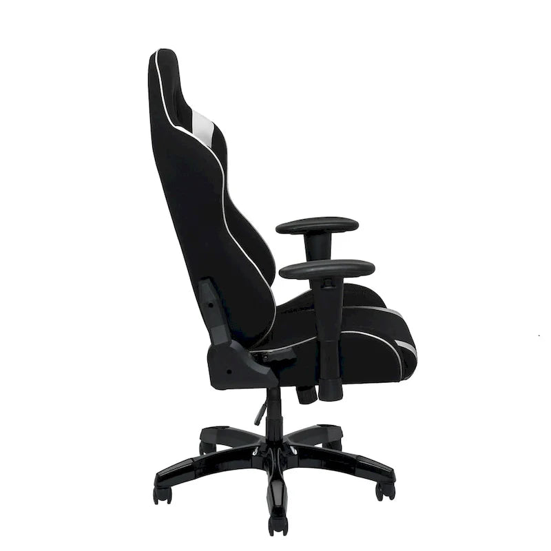 Chaise de gaming ergonomique à dossier haut Porch & Den Banton en cuir reconstitué, tissu et maille