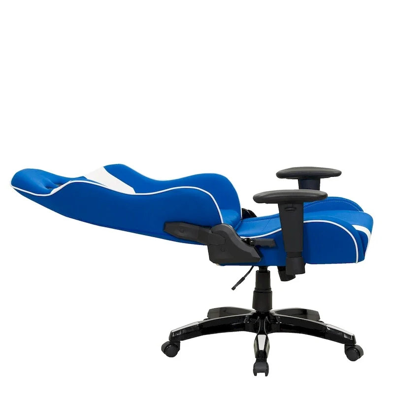 Chaise de gaming ergonomique à dossier haut Porch & Den Banton en cuir reconstitué, tissu et maille