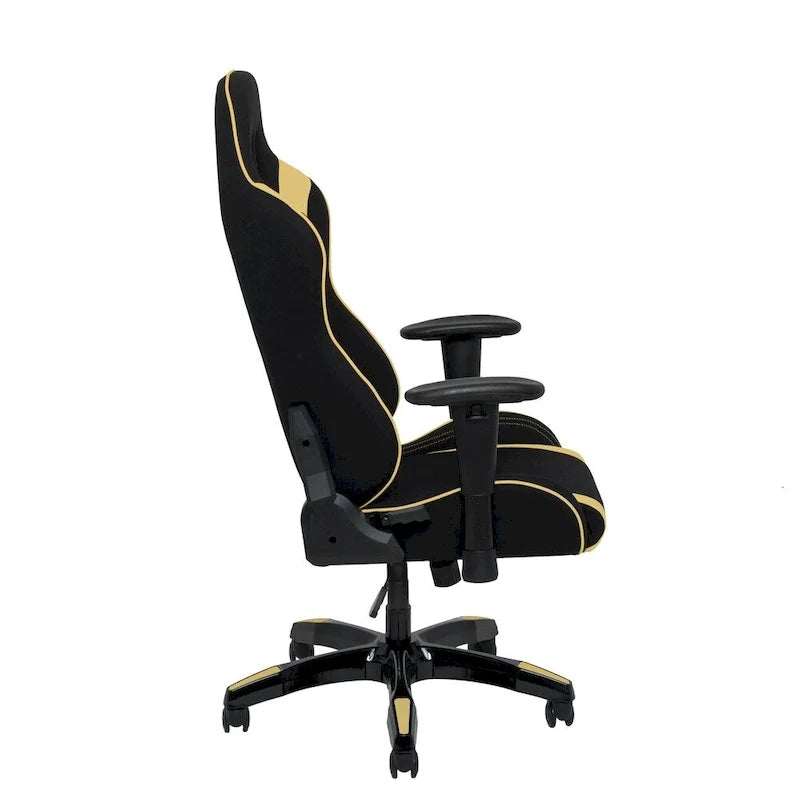 Chaise de gaming ergonomique à dossier haut Porch & Den Banton en cuir reconstitué, tissu et maille
