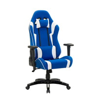 Chaise de gaming ergonomique à dossier haut Porch & Den Banton en cuir reconstitué, tissu et maille