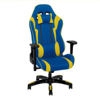 Chaise de gaming ergonomique à dossier haut Porch & Den Banton en cuir reconstitué, tissu et maille