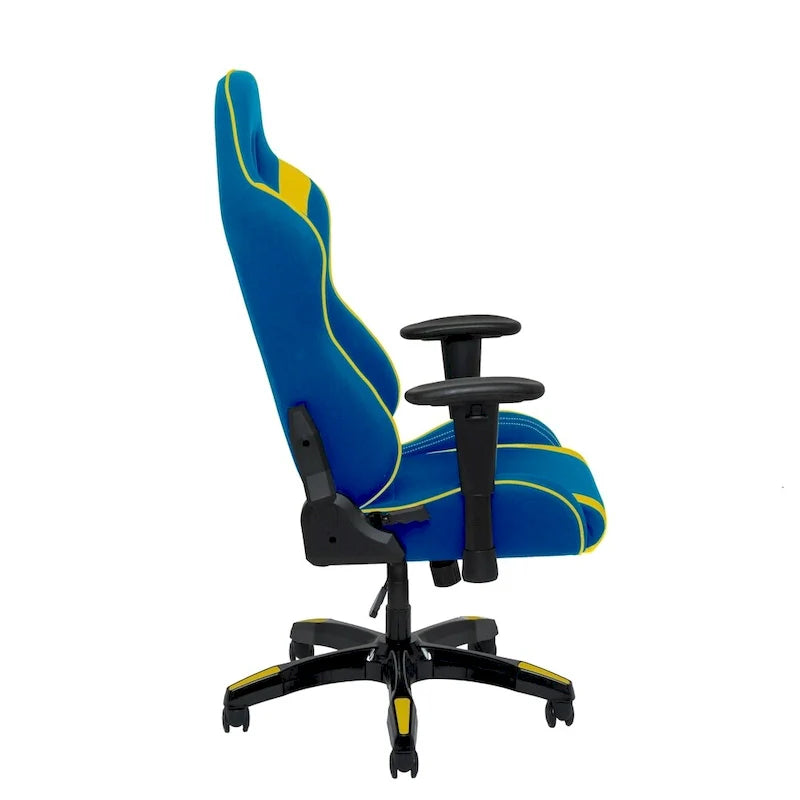 Chaise de gaming ergonomique à dossier haut Porch & Den Banton en cuir reconstitué, tissu et maille