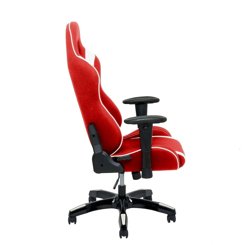 Chaise de gaming ergonomique à dossier haut Porch & Den Banton en cuir reconstitué, tissu et maille